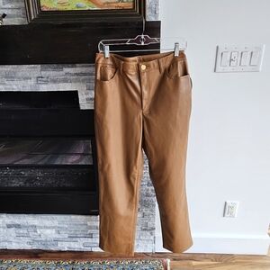 Tan Leather Pants INC size 10 with Tags